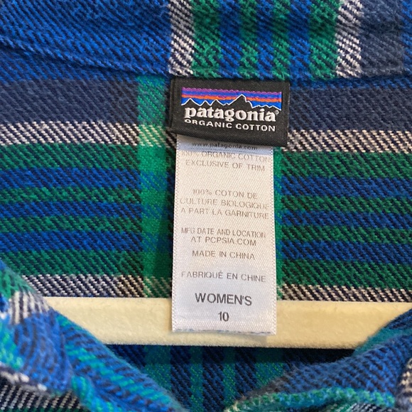 Patagonia blue and green flannel - Picture 5 of 6